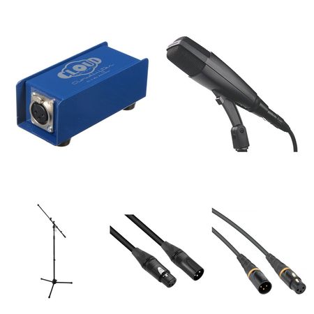Micrófono Sennheiser MD 421-II con Cloudlifter CL-1, Soporte de Trípode MS-5230T y Kit de Cables XLR 1457625-REG