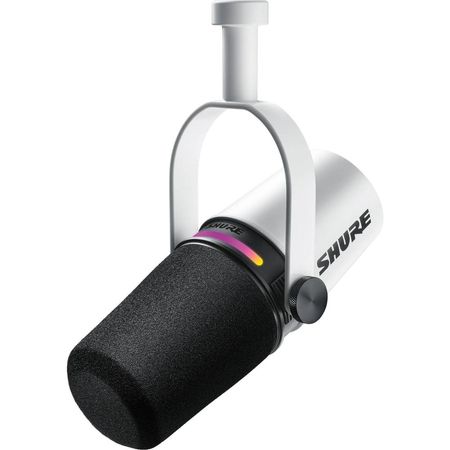 Micrófono Shure MV7+ para Podcast XLR/USB (Blanco) - Sonido Legendario, Filtros Pop, Monitoreo Direc 1808588-REG