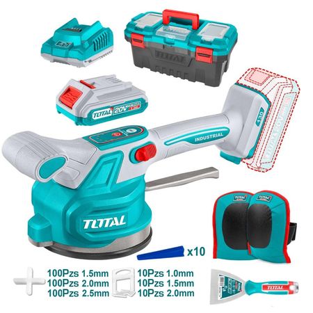 Ventosa vibradora soporta 60kg + rodillera + maletín 20v total TTVLI20018