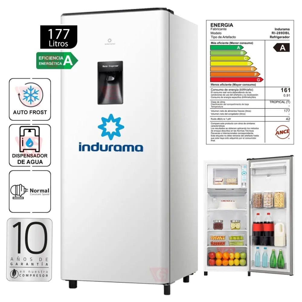 Refrigeradora Indurama 177 Lt Ri-289dbl Blanco