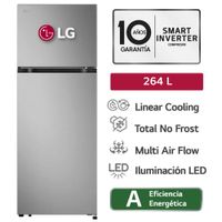 Refrigeradora LG VT26BPY 264L Linear Cooling Top Freezer Plateada