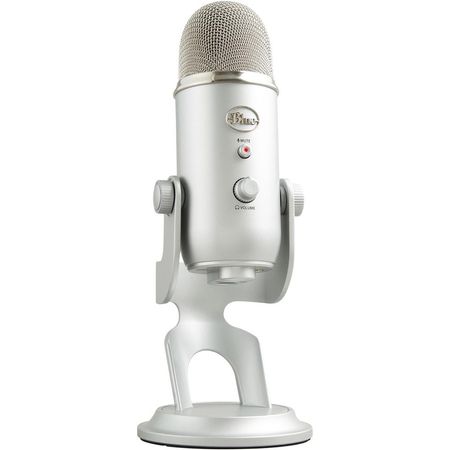 Micrófono USB Blue Yeti (Plata) - Ideal para Podcasting, Streaming, ASMR y Más, con Calidad de Trans 857749-REG