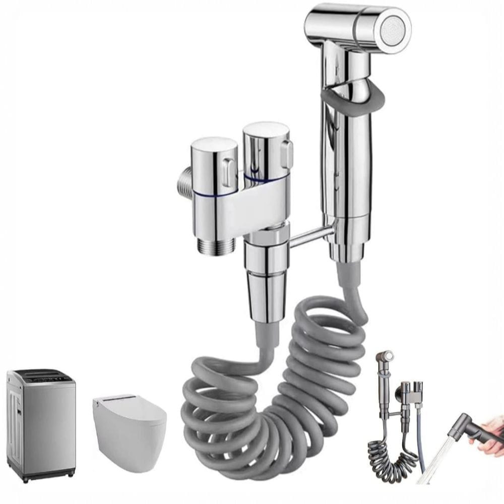 Kit Bidet de Mano Cromado Premium - Doble Salida y Fácil Instalación