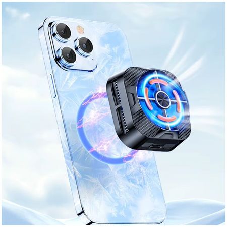 Ventilador Enfriador Magnético de Celular RGB X79 Para Refrigeración Negro