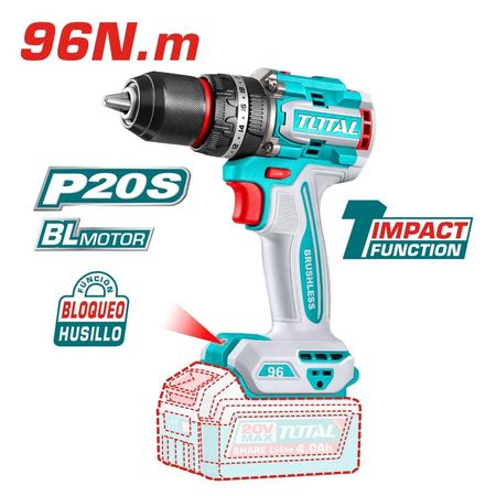 Taladro Percutor 96nm 20V Industrial (cabezal solo) Total TIDLI209681