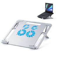 Soporte para Laptop hasta 17” con 4 Ventiladores y Altura Ajustable de Aluminio