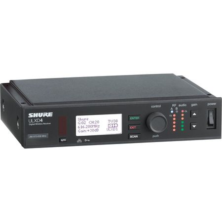 Receptor Inalámbrico Digital Shure ULXD4 de Canal Único VHF (V50: 174 a 216 MHz) para Grandes Espaci 1301614-REG