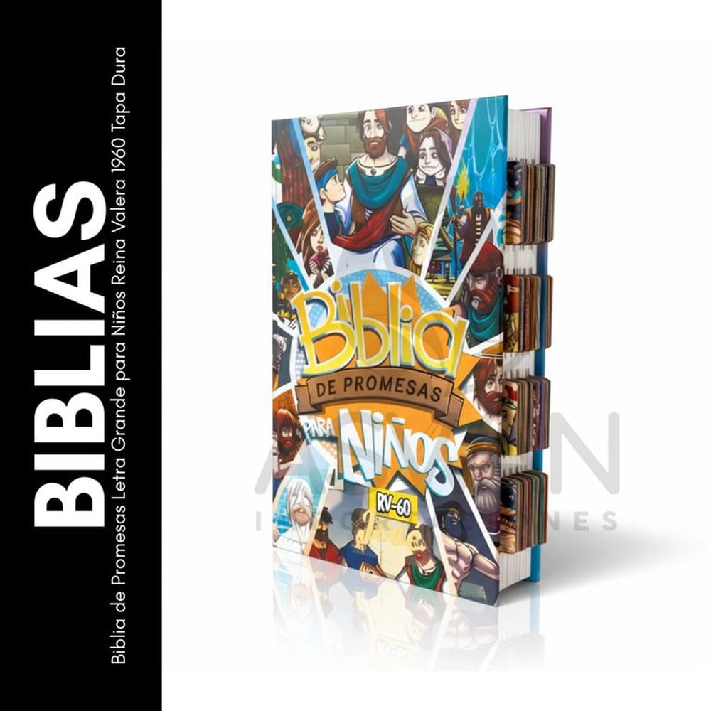Biblia de Promesas Letra Grande para Niños Reina Valera 1960 Tapa Dura