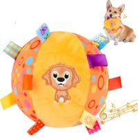 HERMOSA PELOTA JUGUETE PARA PERRO DE FELPA CON SONIDO PERRO