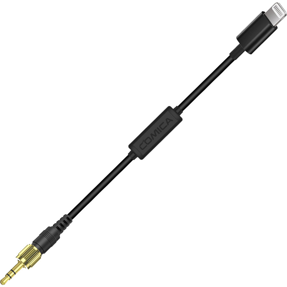 Cable Adaptador Comica Audio Locking 3.5Mm Trs Macho a Lightning de 18 para Receptor Inalámbrico a