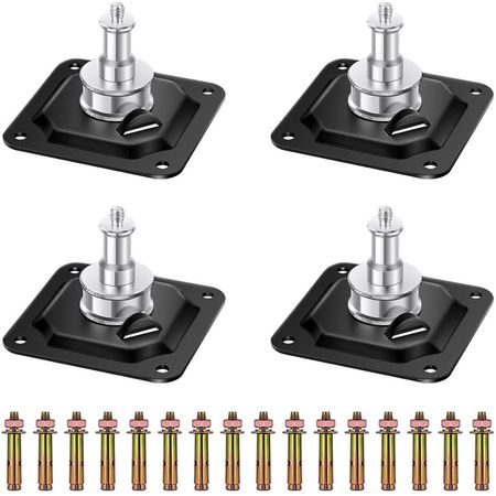 Adaptador de Montaje en Pared y Techo Neewer (Paquete de 4) - 4 Placas de Pared con Estudio de 5/8