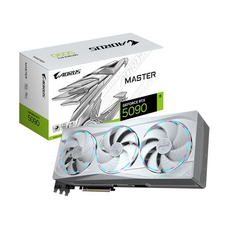 Tarjeta De Video Gigabyte Aorus Geforce Rtx 5090 Master Ice 32Gb Gddr7 Pcie 5.0 Para Alto Rendimien GV-N5090AORUSM ICE-32GD