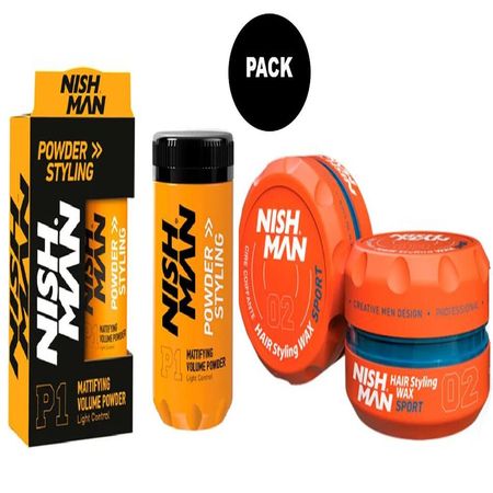 Pack NishMan Cera Sport 02 Polvo Texturizador P1