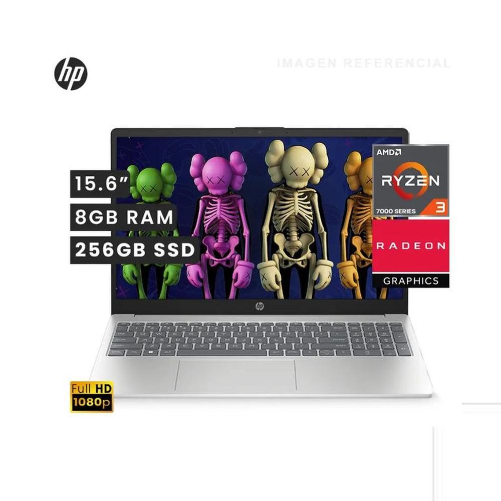 Laptop HP 15-FC0005LA AMD Ryzen 3-7320U 8GB RAM 256GB SSD 156 FHD Natural Silver Free Dos