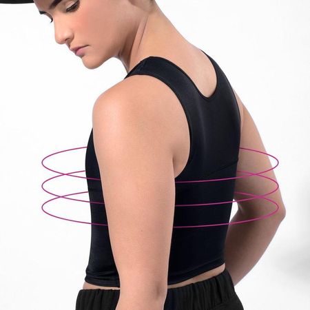 faja de pecho compresor de pecho chest binder trans tomboy XS Negro faja de pecho compresor de pecho chest binder trans tomboy S Negro