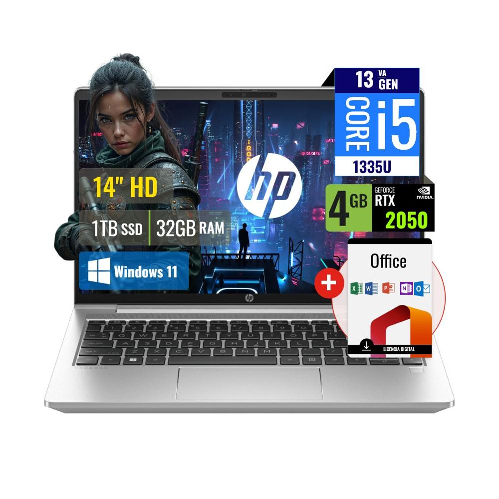 Combo Laptop HP ProBook 440 Intel Core i5 32GB RAM 1TB SSD 4GB RTX 2050 14 HD + Office 9P2Y7LAOF