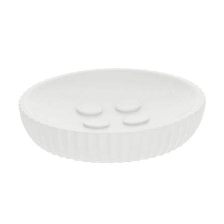 Jabonera Orange Poliresina Redonda Estriada Blanco