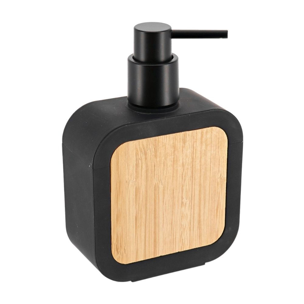 Dispensador de Jabón Orange Modelo 62206103 de Poliresina y Bambú 350ml Negro