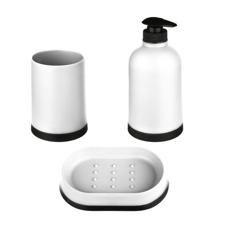 Juego de 3 accesorios de baño Polipropileno Blanco