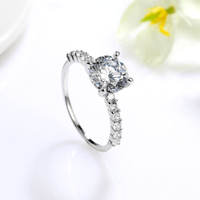 Anillo De Compromiso Afrodita 377 Plata Maciza Bañado En Oro Blanco T9