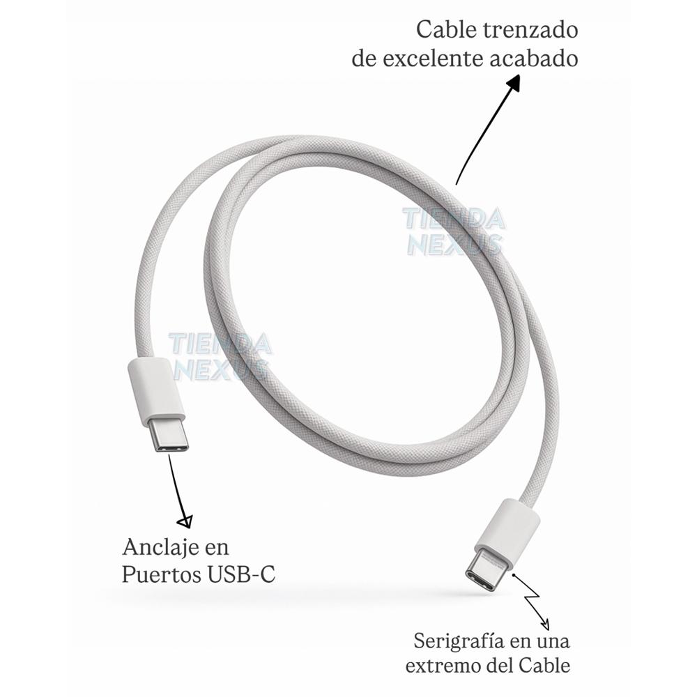 Cable USB-C a USB-C  trenzado 1M para iPhone de Apple