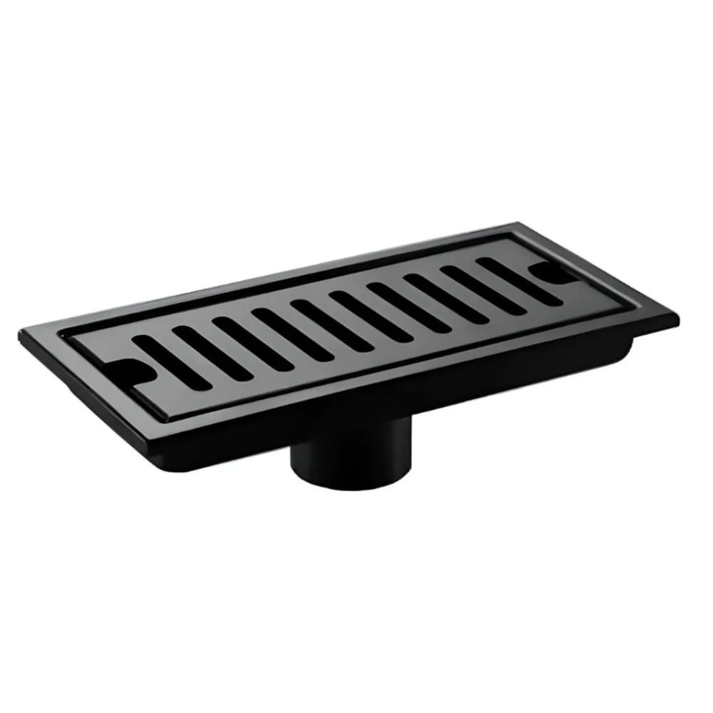 SUMIDERO DE ACERO SUS 304 RECTANGULAR 10x20 CM NEGRO