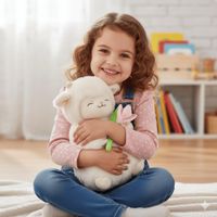 Peluche de Oveja con Tulipán Rosa de 27 cm