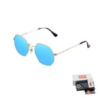 LENTES DE SOL RB3556C OCTAGONAL DORADO AZUL ESPEJO