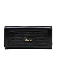 Billetera para Mujer Grande Croco Belle Renzo Costa Wpd 2515 Preto Preto Mal