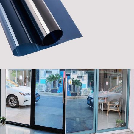 Vinil Espejo Brillante Rollo 60x200cm Lamina Espejo Ventana Azul