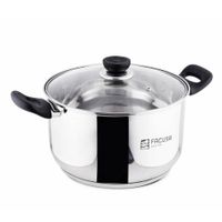 Olla de Acero Inoxidable 24cm Tapa de Vidrio Facusa - 10116269