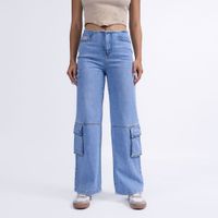 JEAN CARGO MACHINE MUJER PALAZO - PANELA P DENIM