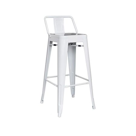 Silla Para Bar Fija Cloe Metálica Con Espaldar Color Blanco Ofideas