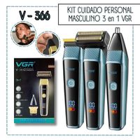 KIT CUIDADO PERSONAL MASCULINO 3 EN 1 VGR - V-366 AZUL