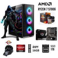 COMPUTADORA PC GAMER  RYZEN 7 5700G 3.2Ghz Ram 16GB  Disco SSD  1TB  CASE 500W