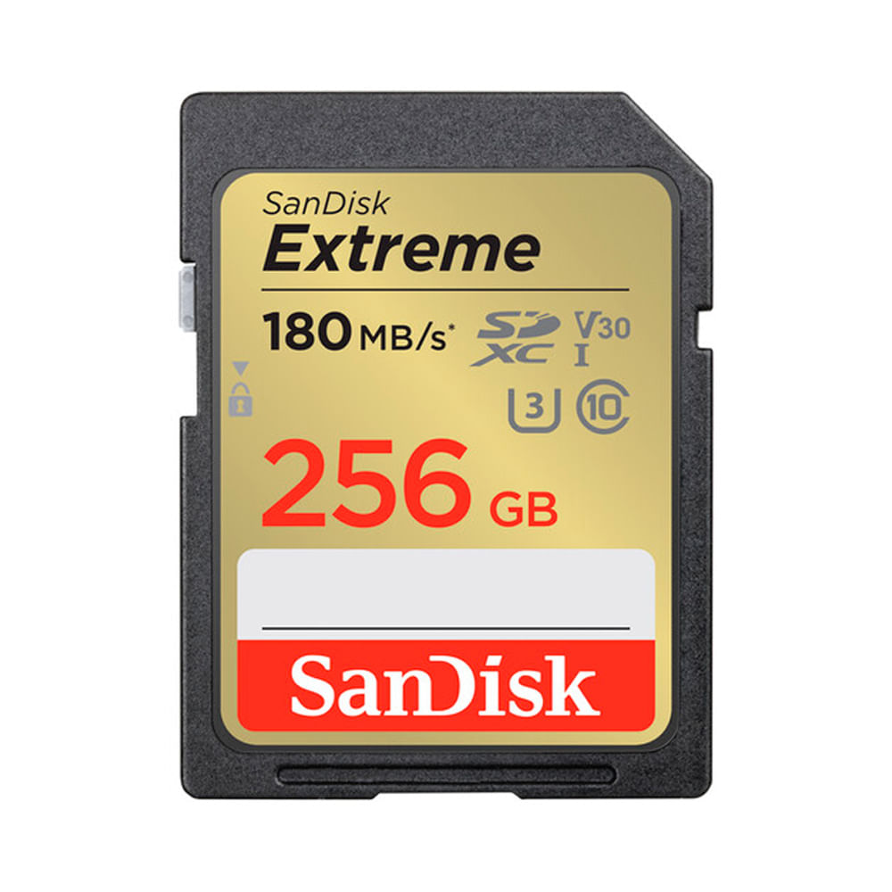 Memoria SD Sandisk 256GB Extreme - R180mb - W130mb