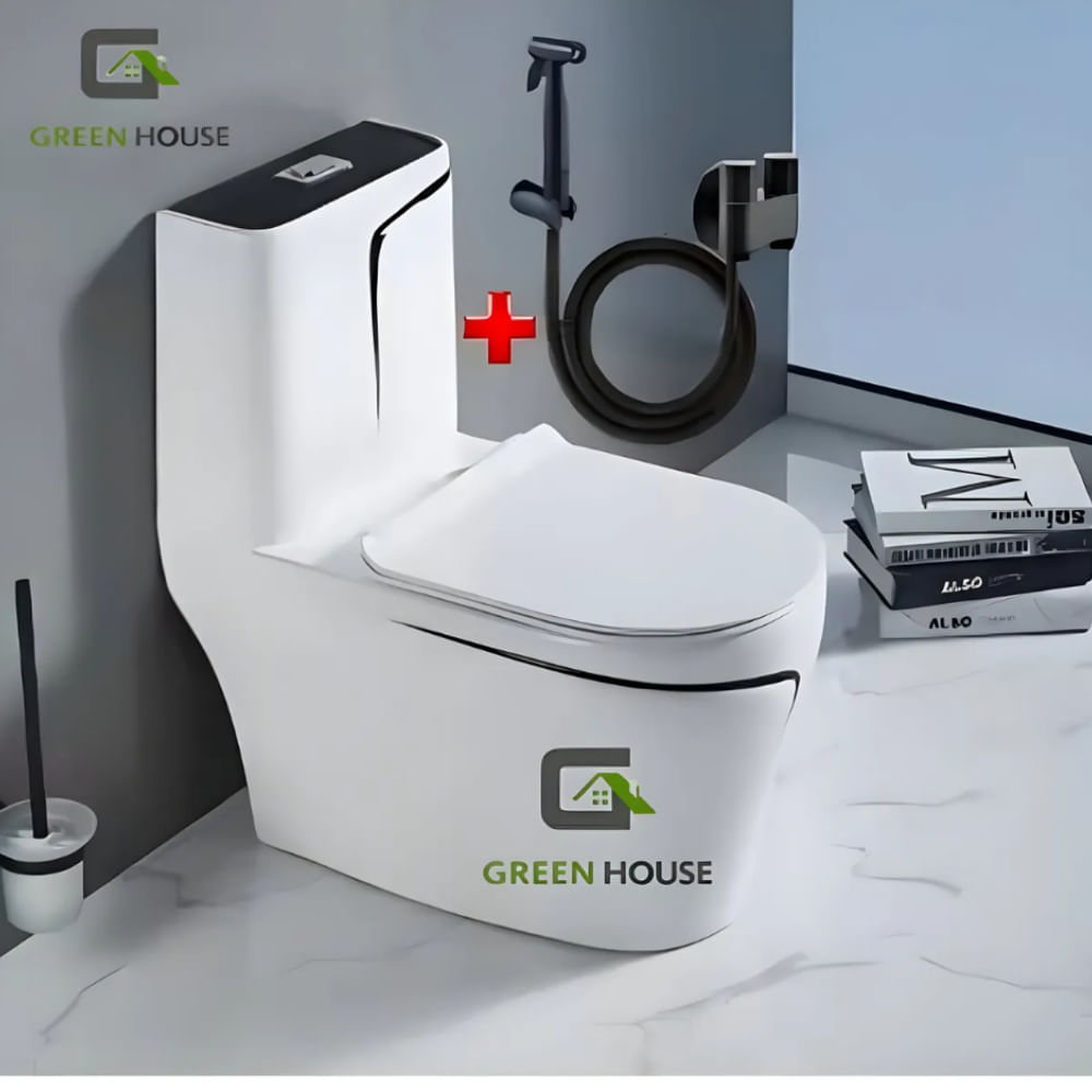 INODORO DE LUJO ONE PIECE  DUCHA BIDET NEGRO