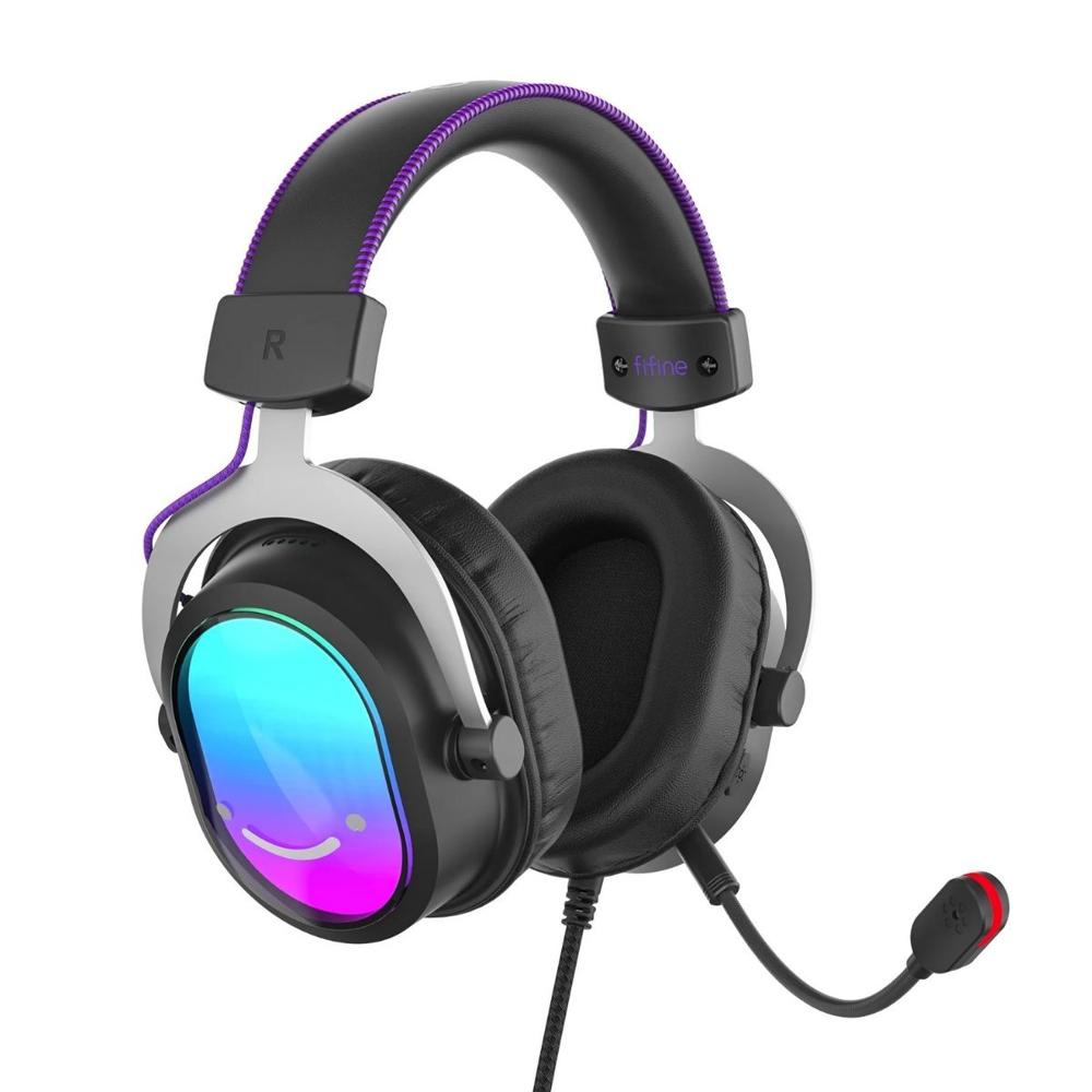 Audífono Fifine Ampligame H16 RGB Sonido Virtual 7.1 - Negro