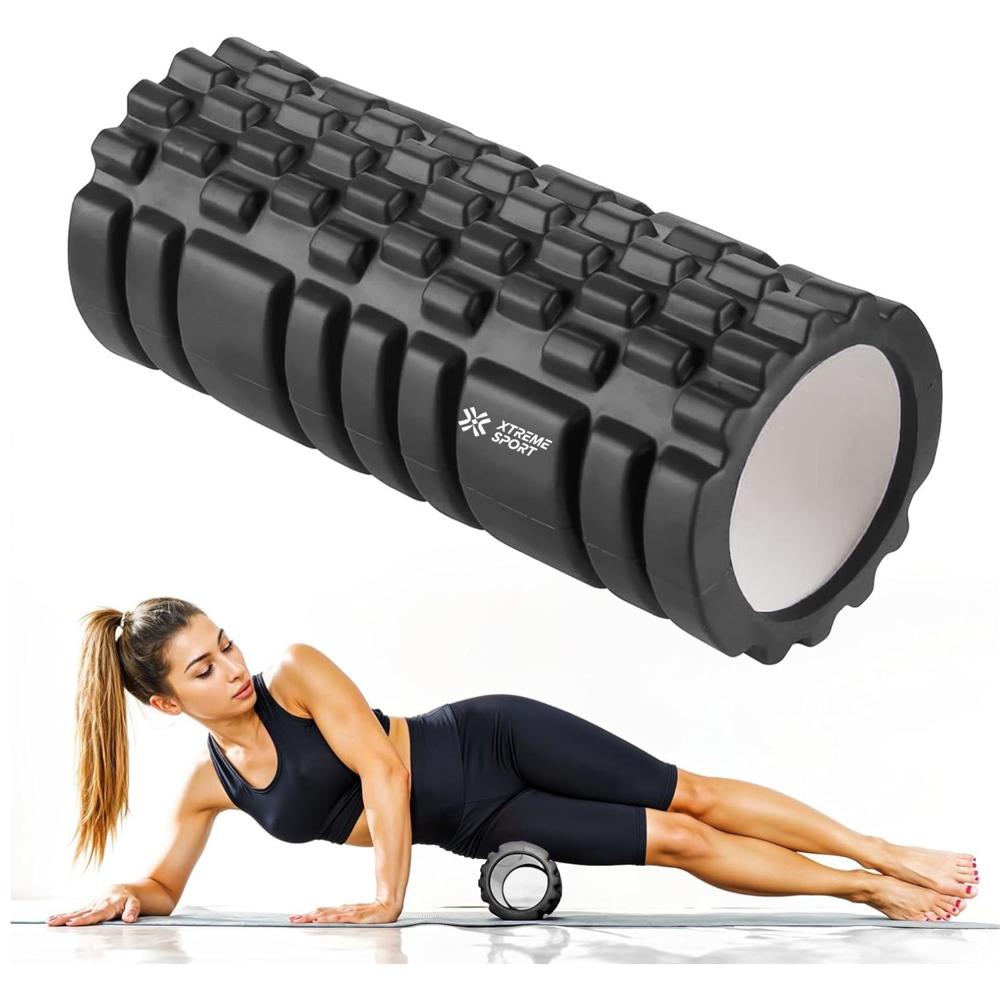 Rodillo Roller De Yoga Y Terapia De 45cm Xtreme Sport Negro