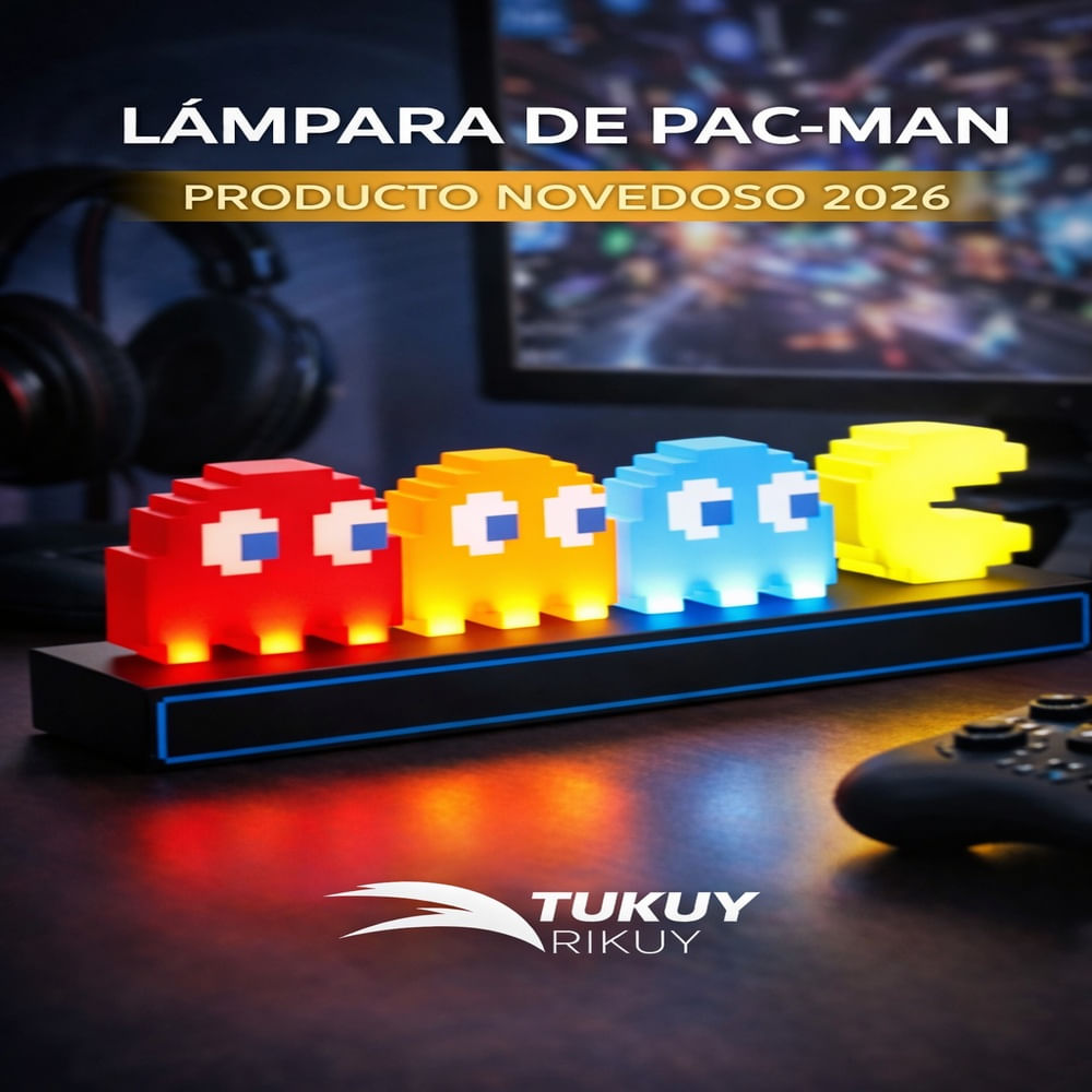 LÁMPARA LED PAC-MAN RETRO GAMER  DECORACIÓN NOVEDOSA 2026
