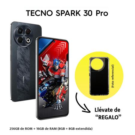 Celular Tecno Spark 30 Pro 8GB RAM 256GB Edición Transformers Color Obsidian Edge con Case de Regalo Celular Tecno Spark 30 Pro 8GB RAM 256GB Edición Transformers Color Obsidian Edge