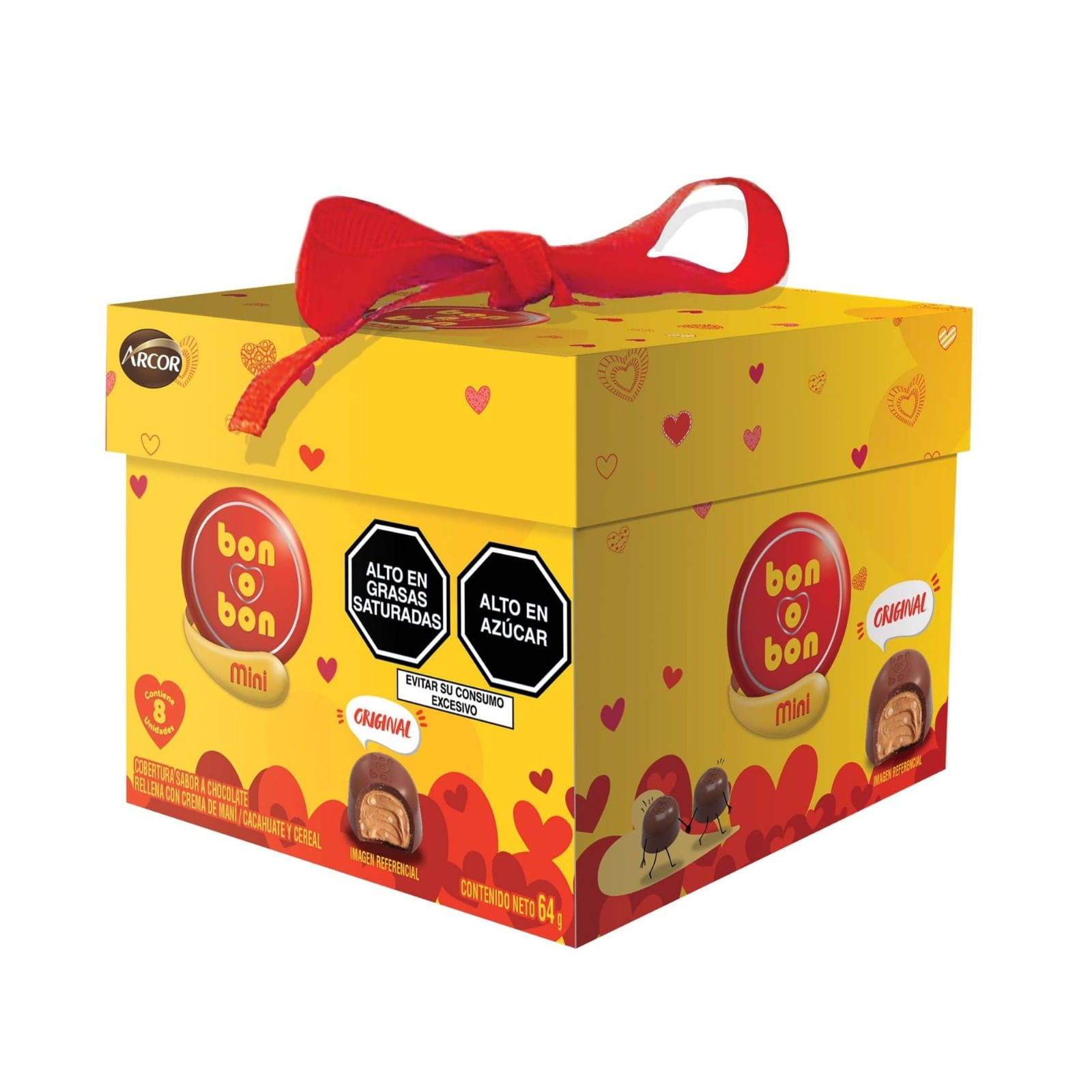 Bombones de Chocolate con Maní BON O BON Multipack Caja 64g