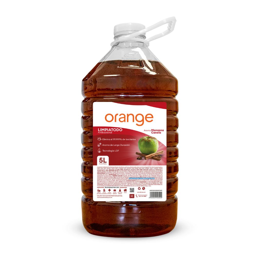 Limpiatodo Antibacteral Orange Manzana Canela 5 litros