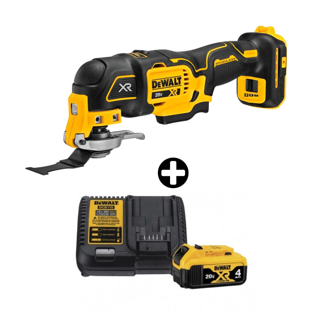 COMBO Multiherramienta Oscilante 20V DS356B Dewalt + Batería 20V Dewalt Modelo DCB204K3 con Cargador DCB1104