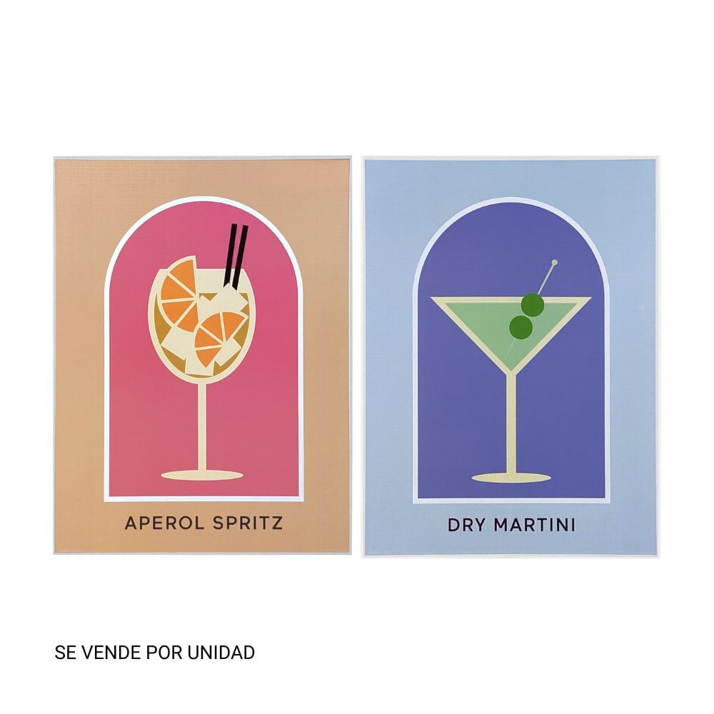 Cuadro Canva bar & drinks 30x40cm Decore - Diseño Aleatorio