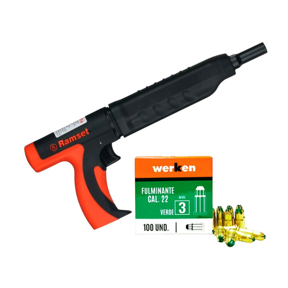 COMBO Pistola para drywall 40088/RS22 Ramset + Fulminante Cal. 22 x 100 unidades Werken