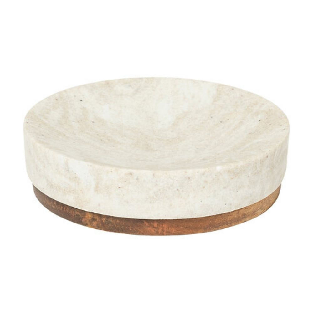 Jabonera Efecto Mármol Crema