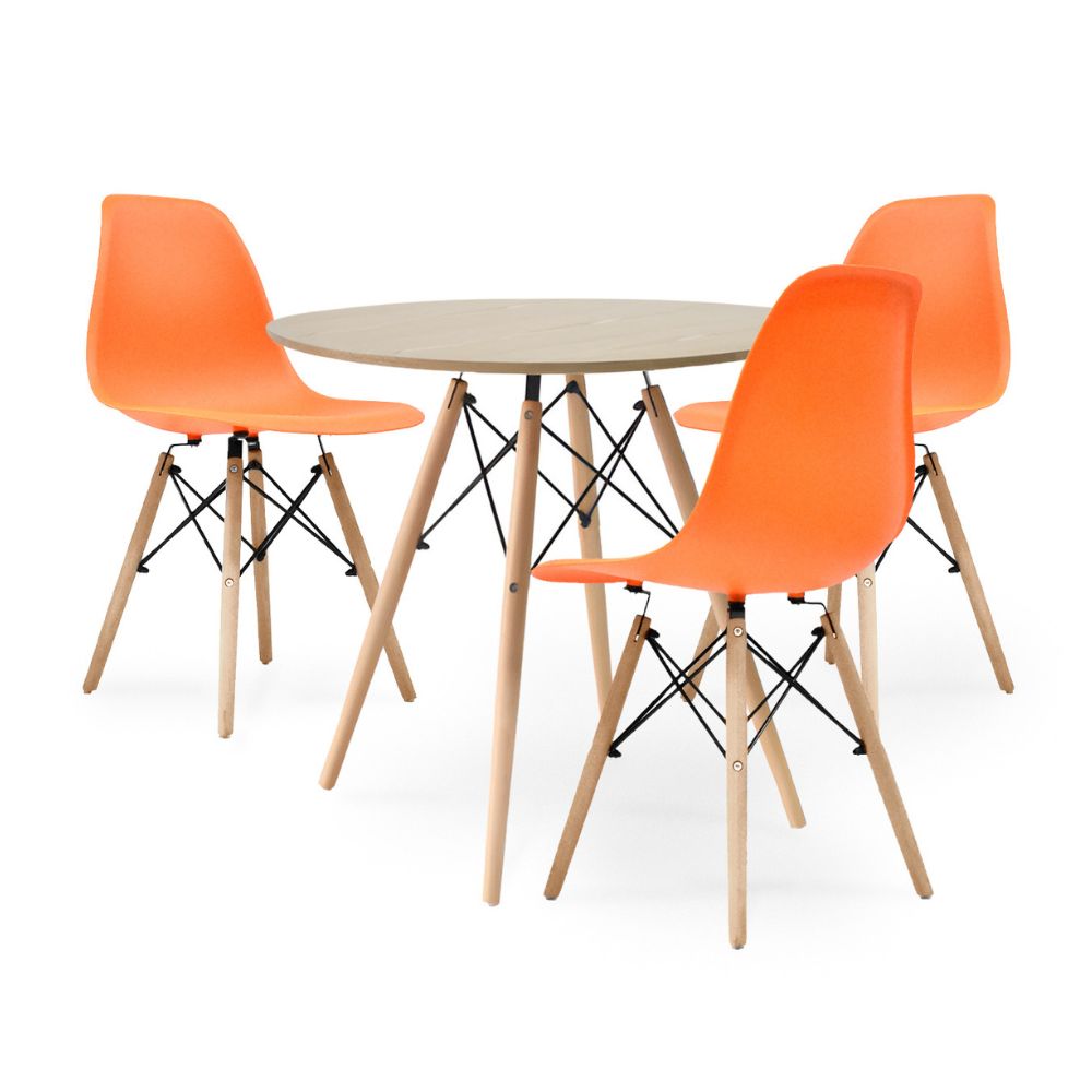 Juego de comedor Toronto 3 Puestos Naranja Bonno