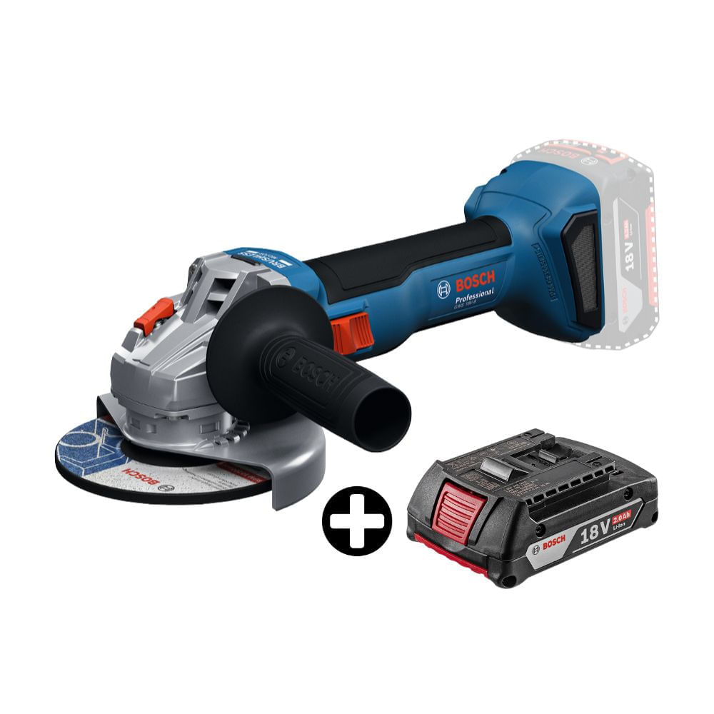 COMBO Bosch: Amoladora Inalámbrica GWS18v-8 + Batería iones de litio GBA 18V 2,0AH