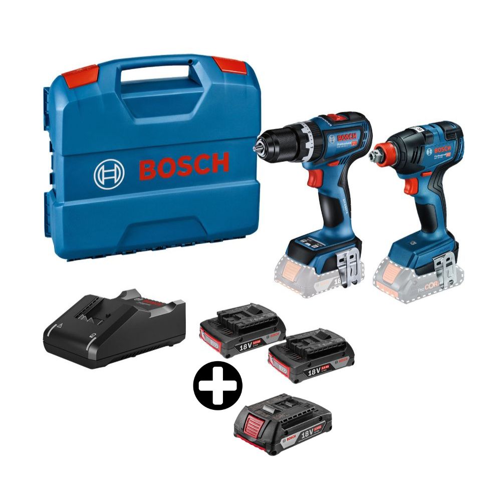 COMBO Bosch: Taladro percutor GSB-90C 18V + Llave de impacto GDX 18V-200 + Batería iones de litio GBA 18V 2,0AH